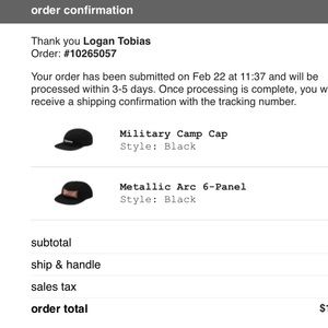 Supreme black metallic arc 6 panel SnapBack 2018